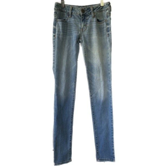 American Eagle Outfitters AEO Women's Super Stretch Jeggings Light Medium Wash 0 - Picture 1 of 7